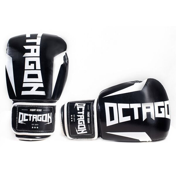 Перчатки для бокса Octagon Storm Black/White OK-JS65XB Интернет-магазин Ok-Sport.kz