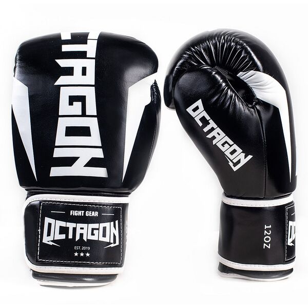 Перчатки для бокса Octagon Storm Black/White OK-JS65XB Интернет-магазин Ok-Sport.kz