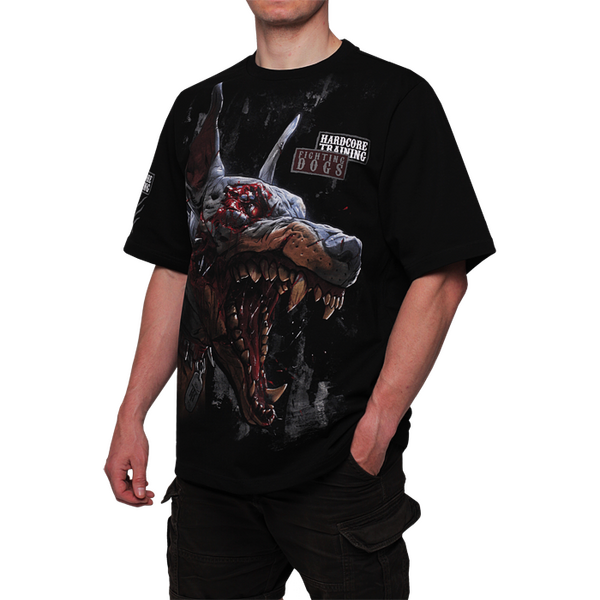Футболка Hardcore Training Fighting Dogs Black Oversized Fit hctshirt0449 Интернет-магазин Ok-Sport.kz